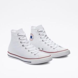 Pretty much brand new converse high tops in the colour white!